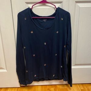 LOFT Women’s Christmas Styled Long Sleeve t-Shirt, size medium